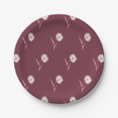 Dainty Scattered Aster Botanical | Deep Burgundy Pappteller (Vorderseite)