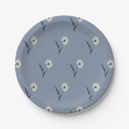 Dainty Scattered Aster Botanical | Faded Blue Pappteller