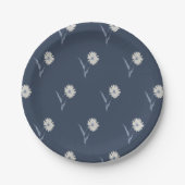 Dainty Scattered Aster Botanical | Inky Navy Pappteller (Vorderseite)