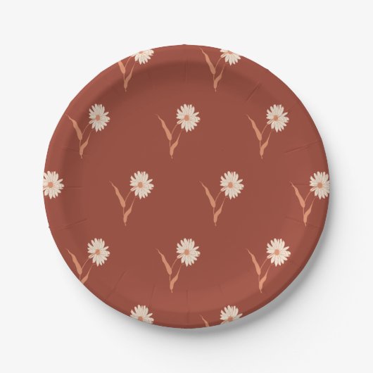 Dainty Scattered Aster Botanical | Rust Red Pappteller (Vorderseite)