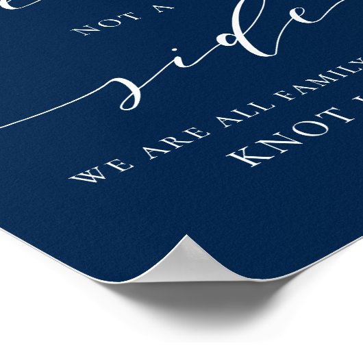 Dainty Script Blue Pick a Seat Nicht eine Hochzeit Poster (Ecke)