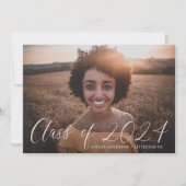 Dainty Script Class of 2023 Foto Graduation Party Einladung (Vorderseite)