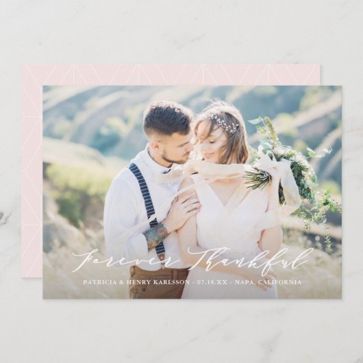 Dainty Script Forever Dankbarkeit Hochzeit Danke (Vorne/Hinten)