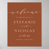Dainty Script Simple Navy Blue Wedding Welcome Pos Poster (Vorne)