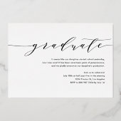 Dainty Script Three Foto Abschluss Folieneinladung (Rückseite)