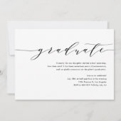 Dainty Script Three Foto Black Graduation Party Einladung (Rückseite)