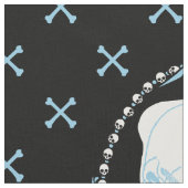 Dainty Skull Cameo Blue Stoff (Nahaufnahme)