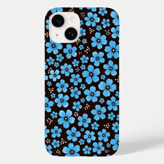 Dainty Sky Blue Floral Chintz Pattern Black iPhone Case-Mate iPhone Hülle (Rückseite)