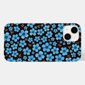 Dainty Sky Blue Floral Chintz Pattern Black iPhone Case-Mate iPhone Hülle (Rückseite (Horizontal))