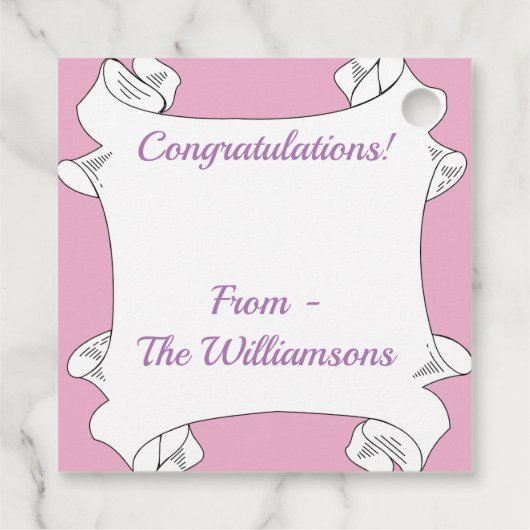 Dainty Sweetpeas Geschenkanhänger (Rückseite)