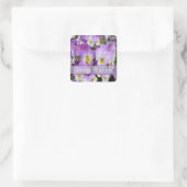 Dainty Violas ~ Geburtstagsticker Quadratischer Aufkleber (Tasche)