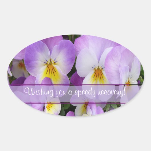 Dainty Violas ~ Oval Sticker (Vorderseite)