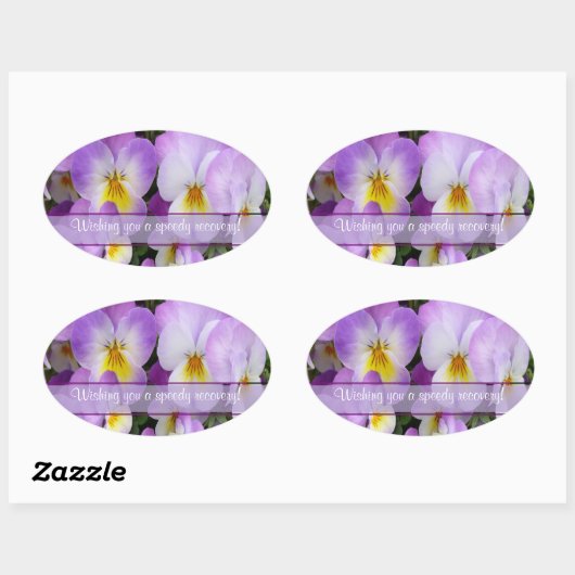 Dainty Violas ~ Oval Sticker (Blatt)