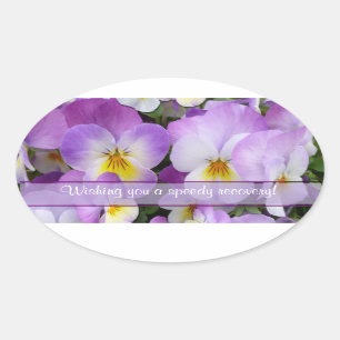 Dainty Violas ~ Oval Sticker