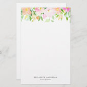 Dainty Watercolor Blume | Pastell Floral Briefpapier (Vorne/Hinten)