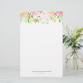Dainty Watercolor Blume | Pastell Floral Briefpapier (Stehend Vorderseite)