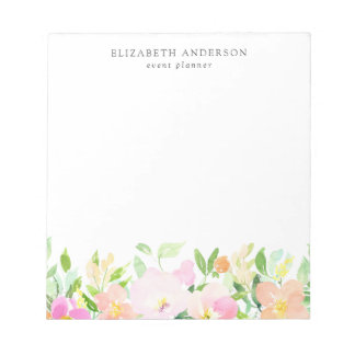 Dainty Watercolor Blume | Pastell Floral Notizblock