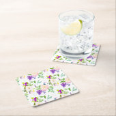 Dainty Watercolor Blume | Peonies und Wisterias Rechteckiger Pappuntersetzer (Vor Ort)