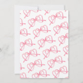 Dainty Watercolor Pink Ribbon Babydusche Einladung (Rückseite)