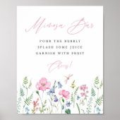 Dainty Watercolor SPring Meadow Shower Mimosa Bar Poster (Vorne)