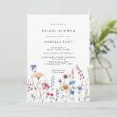 Dainty Wild Blume Bridal Dusche Einladung (Stehend Vorderseite)