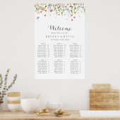 Dainty Wild Floral Alphabetitical Seekarte Poster (Küche)