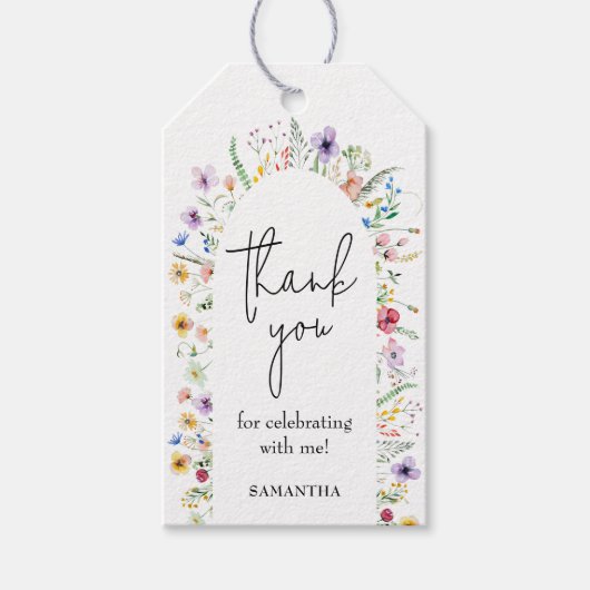 Dainty Wildblume Brautparty Geschenkanhänger (Vorderseite)