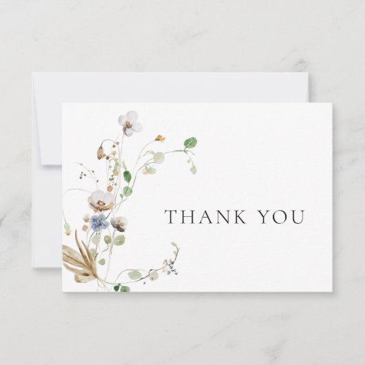 Dainty Wildblume Danke-Card Dankeskarte (Vorderseite)