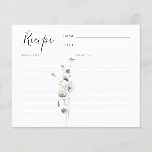 Dainty Wildblume Rezept Card (Vorderseite)
