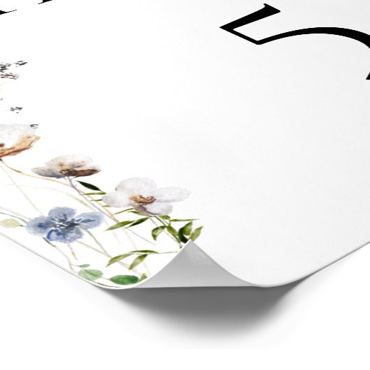 Dainty Wildblume Tischnummer Poster (Ecke)