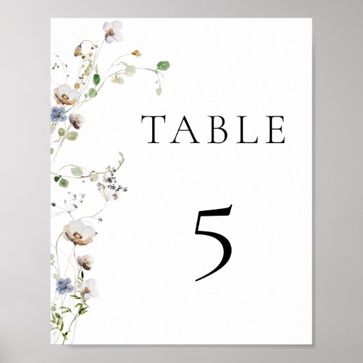Dainty Wildblume Tischnummer Poster (Vorne)