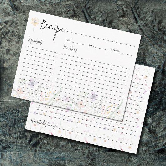 Dainty Wildblumen Brautparty Rezept Karten