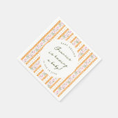 Dainty Wildflower Stripes Baby Shower Due Date Serviette (Ecke)