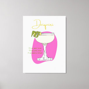 Daiquiri Cocktail Kunst, Dichtung und Musik Leinwanddruck
