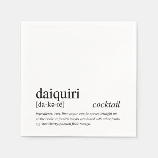 Daiquiri Cocktail Modernes Zitat Schwarze Typograf Serviette