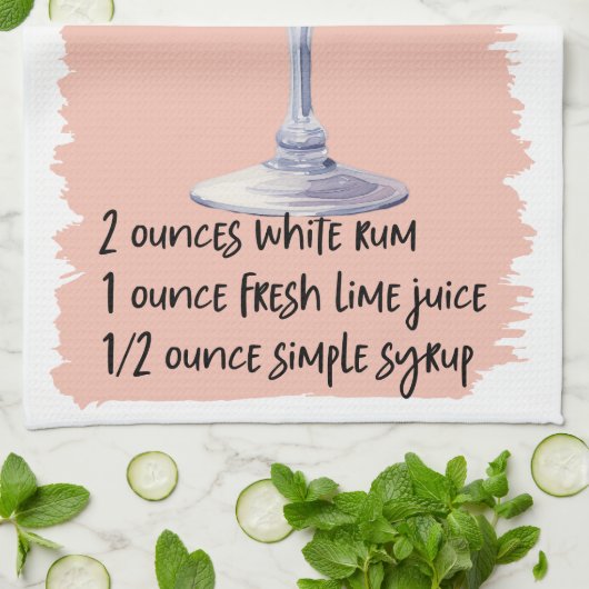 Daiquiri Cocktail Rezept Geschirrtuch (Gefaltet)