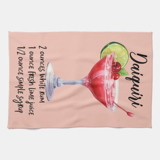 Daiquiri Cocktail Rezept Geschirrtuch (Horizontal)