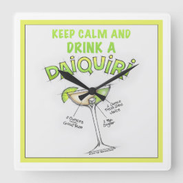 DAIQUIRI RECIPE COCKTAIL ART QUADRATISCHE WANDUHR
