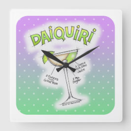 DAIQUIRI RECIPE COCKTAIL ART QUADRATISCHE WANDUHR