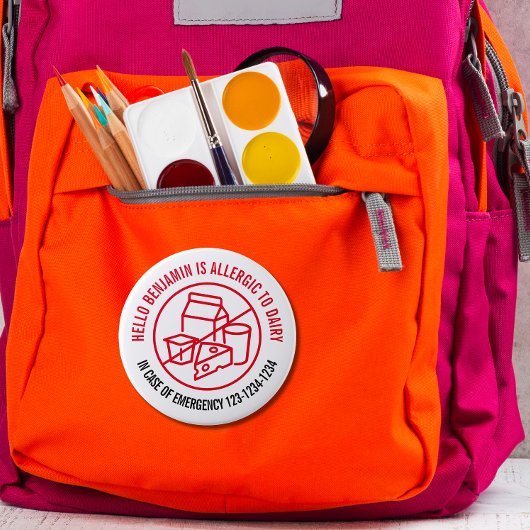 Dairy Allergy Abzeichen Button