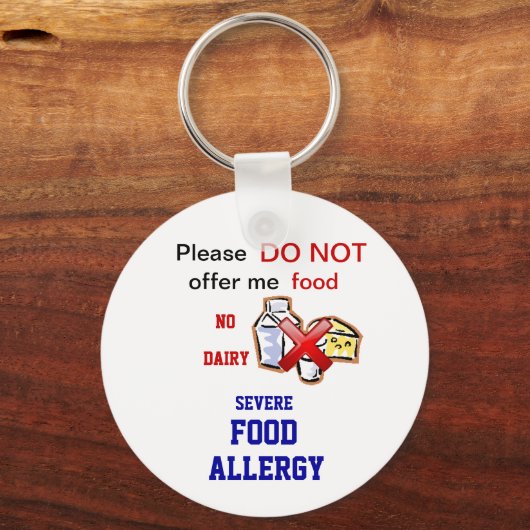 Dairy Allergy Allert Schlüsselanhänger (Vorderseite)