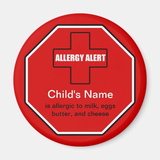 Dairy Allergy Medical Allert Std Magnet (Vorne)