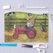 Dairy Bauer Country Gnome Traktor Landschaft Seidenpapier (Handwerk)