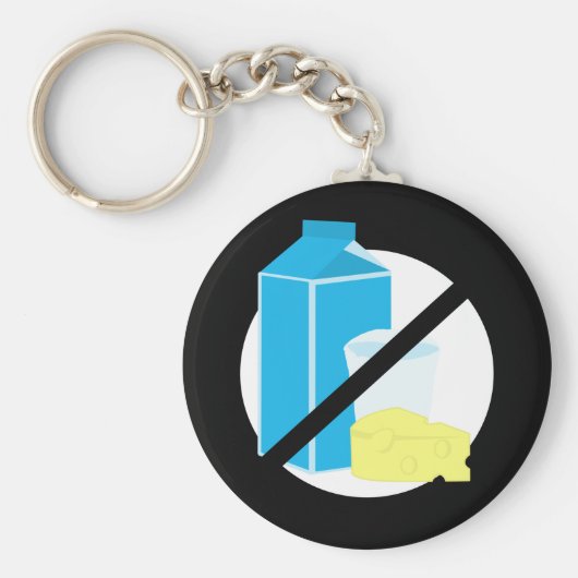 Dairy Free Black No Lactose oder Dairy Allergy Kid Schlüsselanhänger (Vorne)