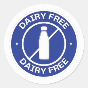 Dairy Free - Food Allergie Runder Aufkleber