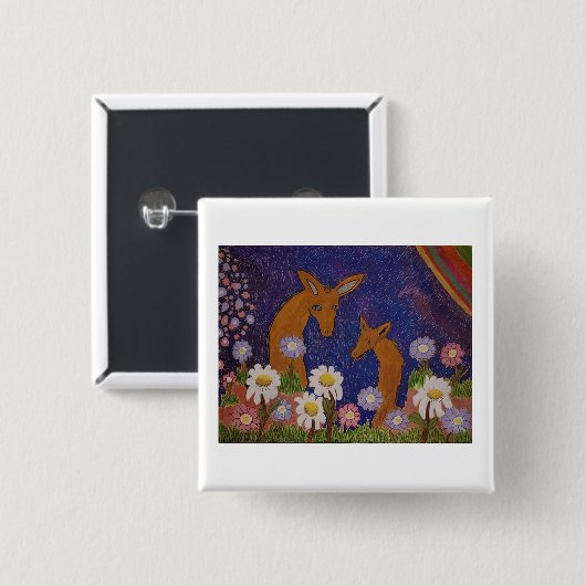 Daises and Deer Button (Vorne & Hinten)