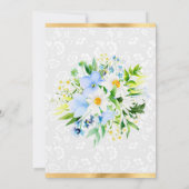 Daisies and Blue Summer Blume Gold Foil Sweet 16 Einladung (Rückseite)