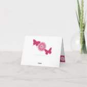 Daisies and Butterflies in Raspberry Note Card Karte (Rückseite)