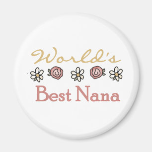 Daisies and Rose Weltbeste Nana Tshirts Magnet
