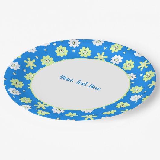 Daisies and Stars Pappteller (Schrägansicht)